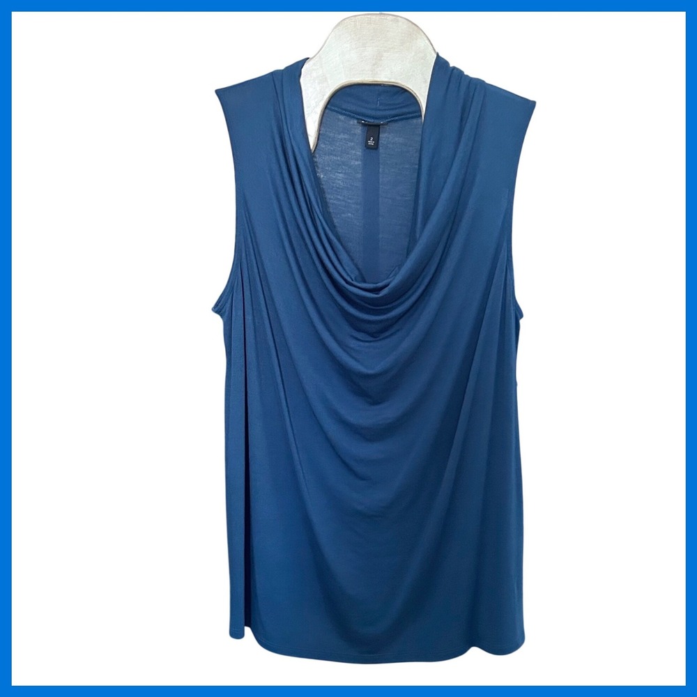 Torrid Women's Plus Size 2 Slate Blue Cowl Neck Sleeveless Modal Blend Top